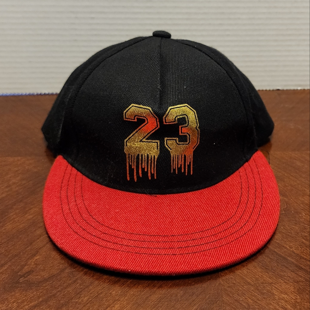 1990s Basketball 23 Legend Chicago Bulls Hat Black Red Gold snapback